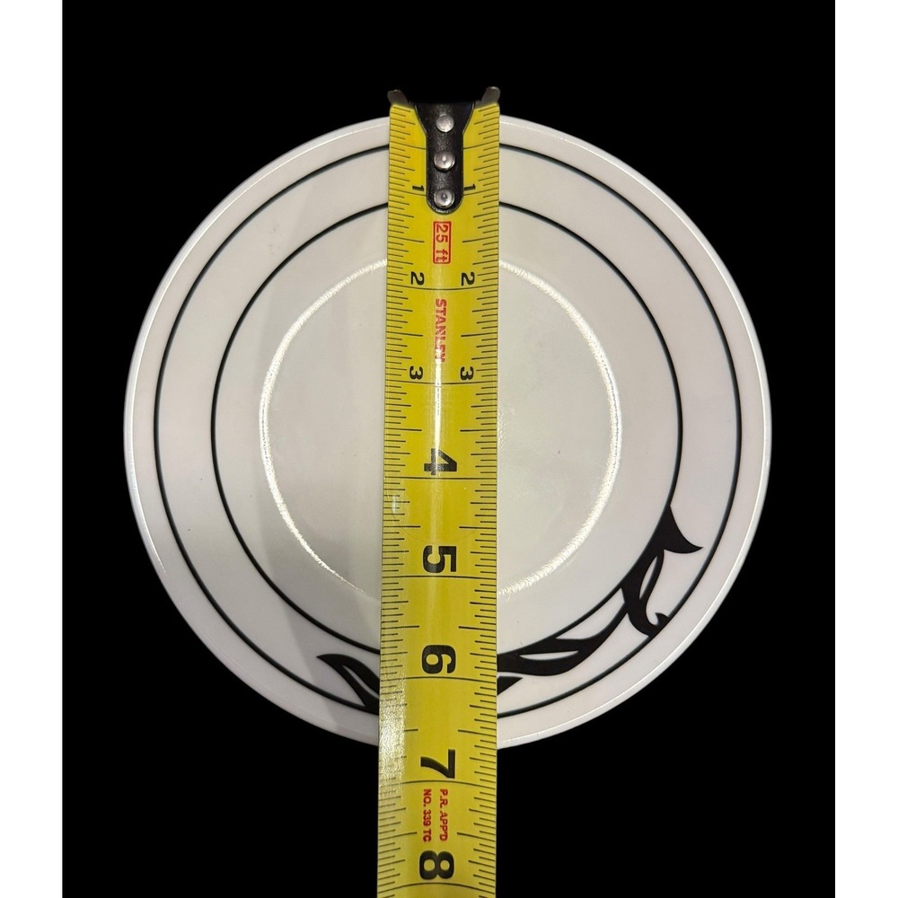 Corelle Lyrics Black (3) Replacement Plates 6-3/4" White Black Leaves Bread - Picture 5 of 5